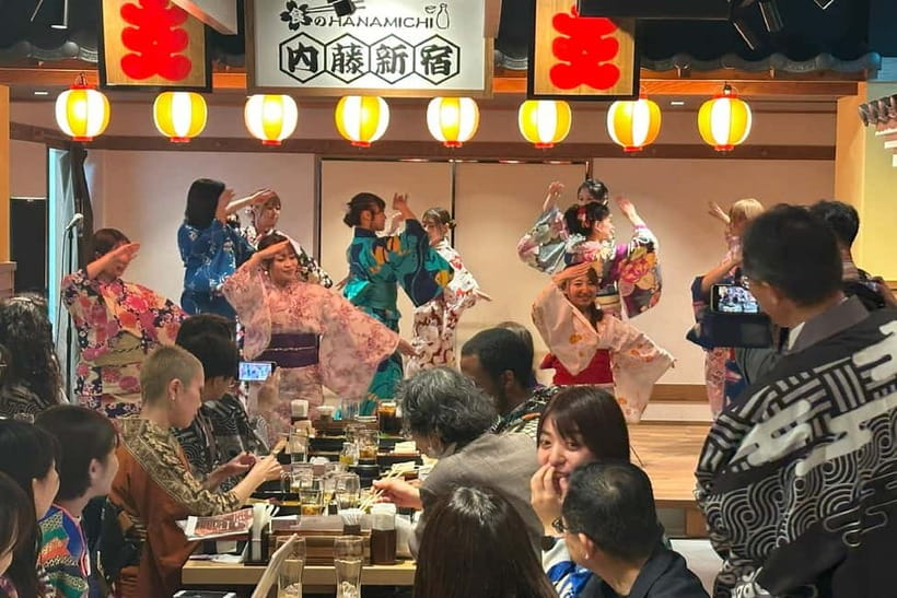Bon Dance IZAKAYA in Shinjuku, Tokyo - Bon Odori 19:30 to 20:00, participate or just watch