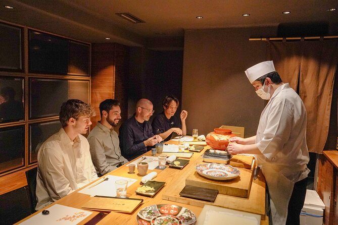 Chef's Choice Sushi and Tempura Luxury Foodie Tour in Ginza - Ginza at night, built around real counter dining