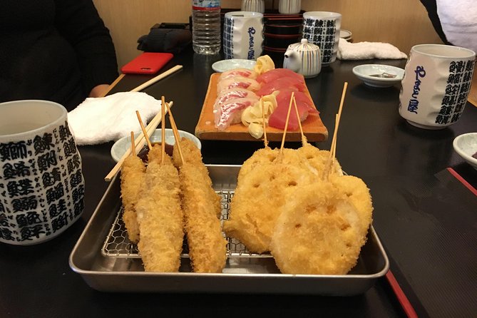 Eat, Drink & Cycle: Osaka Foodie Bike Tour - Wagyu taster, then Tower Knives and the sushi finale
