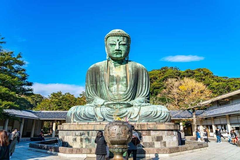 From Tokyo: Kamakura, Great Buddha, and Enoshima Bus Tour - The Great Buddha of Kamakura: 13.5 Meters, Copper Patina, and a Small Extra Fee