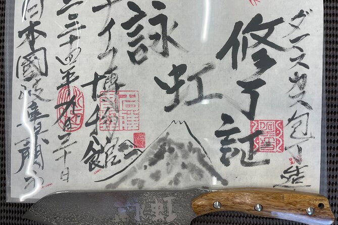 Gifu Samurai Sword Town;Japanese Damascus Knife Making Experience - Sharpness test on fresh vegetables, not theory