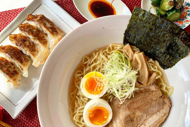 Home style Ramen and Homemade Gyoza in Kyoto - Home-style ramen soup with dried fish, and why the noodles are optional