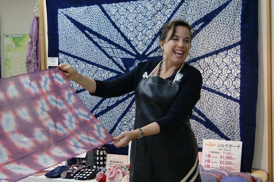 Itajime Shibori Scarf Class at Kyoto Shibori Museum - A shibori museum near Nijo Castle, devoted to one craft