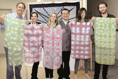 Itajime Shibori Scarf Class at Kyoto Shibori Museum