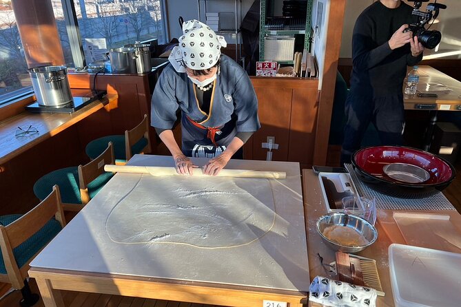 Japanese Noodle Making Class - The meal comes fast: tempura plus walnut soba soup