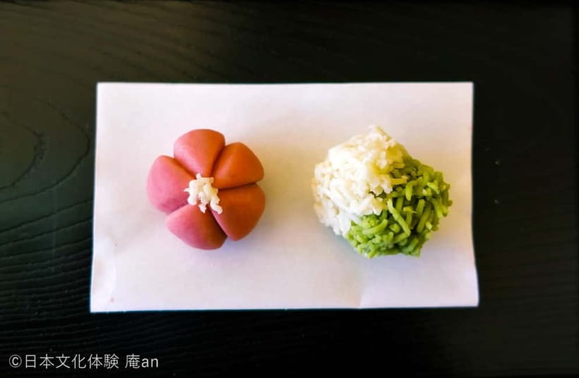 Japanese Traditional Sweets making - Flower-shaped Nerikiri and Kinton Nerikiri, season by season