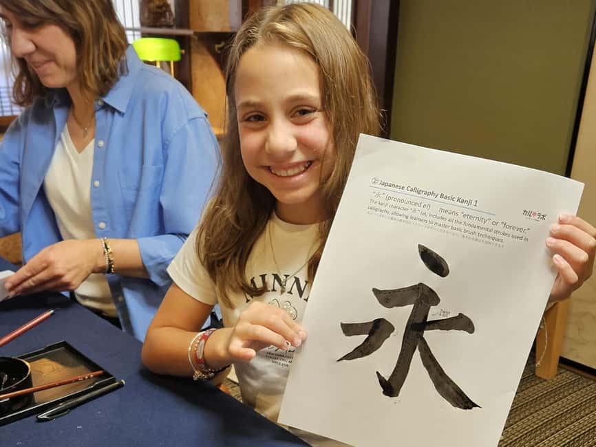 Kanazawa "Near Ninja Temple" : Japanese Calligraphy Class - Taking home washi paper, a display holder, and a summer fan option