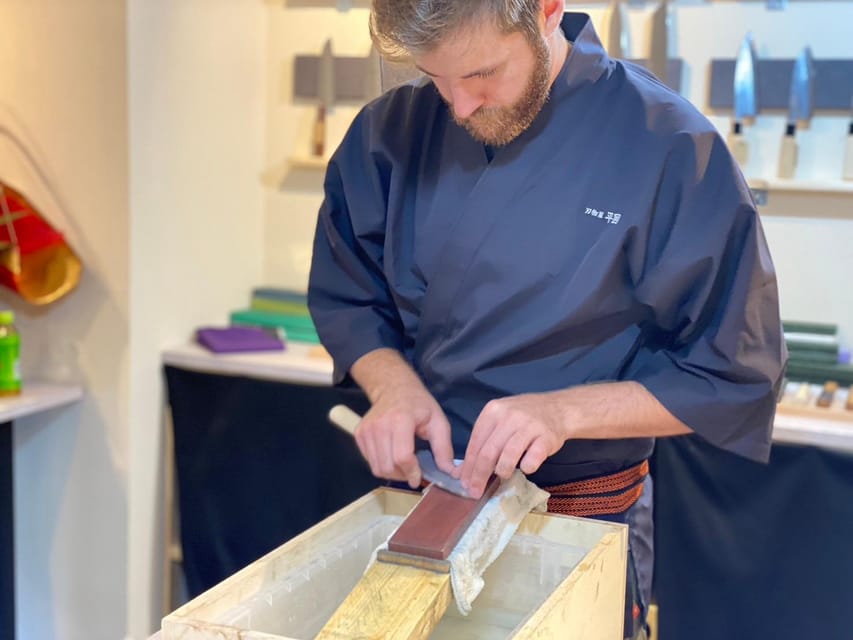 Kyoto: Beginner Knife Sharpening & Handle Fitting Workshop - Sharpening on a whetstone, with corrections that build confidence