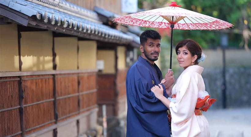 Kyoto Kimono Rental mimosa |Kimono/Yukata Rental Couple Plan - What is included in the rental set, and what you may add later