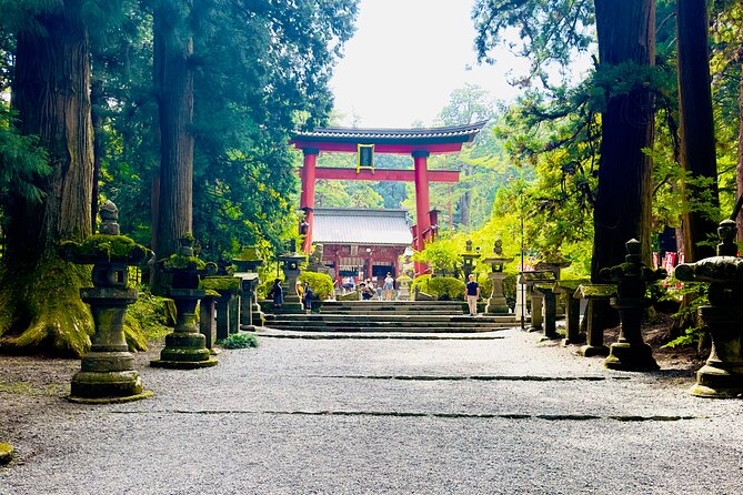 Mt. Fuji, Cherry Blossom & Shiba Sakura Pvt. Day Tour - Kitaguchi Hongu Fuji Sengen Jinja: old gate energy and a quieter forest feel