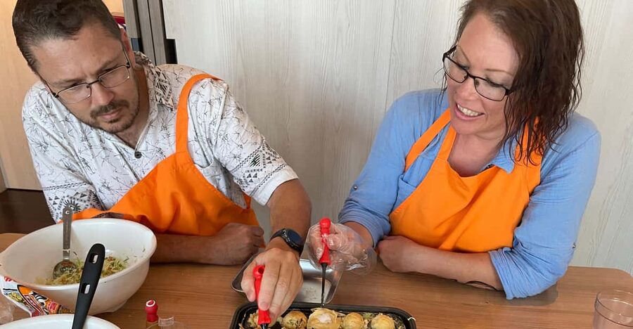 Okonomiyaki or Ramen&Gyoza Class with Local Shop Tour - Making Japanese home meals feel doable at home