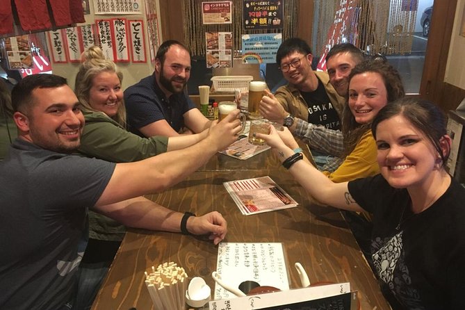 Osaka Bar Hopping Night Walking Tour in Namba (3 bars, 6 tastes) - First stop in Minami: 3 bars and 6 tastings that feel like a meal