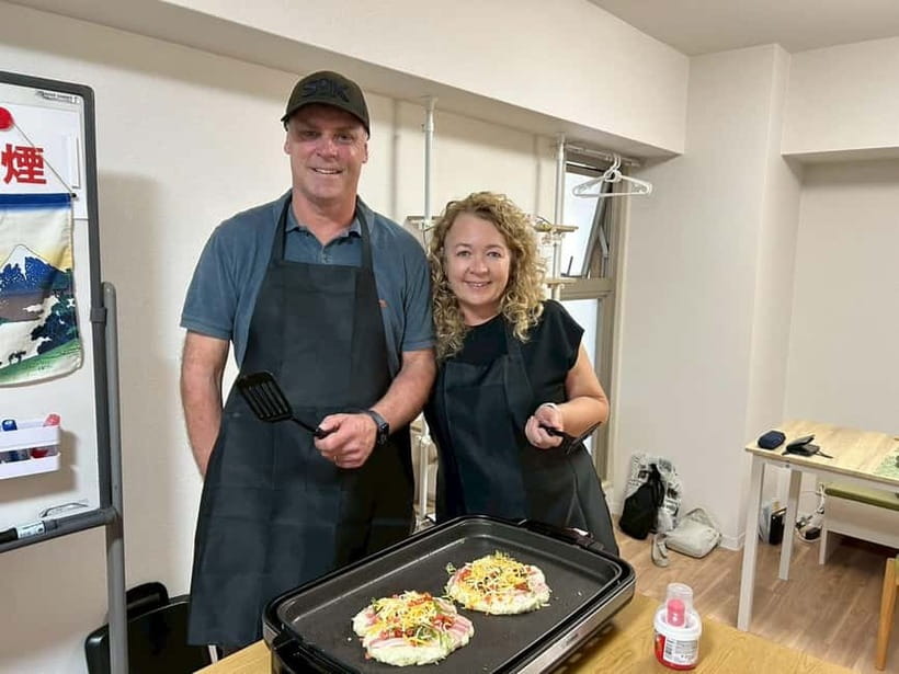 Osaka : Cooking Class Okonomiyaki & Takoyaki course in Nanba - Small group dynamics: easier than solo, more personal than big tours