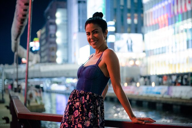 Osaka Dotonbori Night Photoshoot Private | Pro Photographer - Meeting at Ebisu Bridge under the Glico Running Man Sign