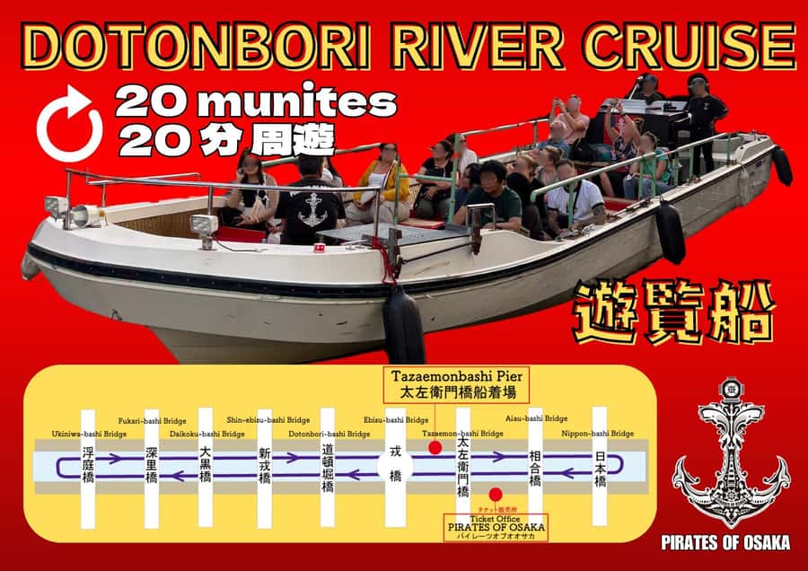 Osaka: Dotonbori's Bridges 20-Minute Cruise - What you’ll see: nine bridges, Glico ads, and Osaka river views