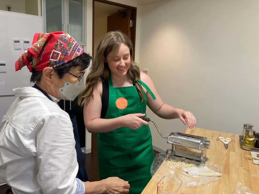 Osaka: Ramen and Gyoza Cooking Class in Dotonbori - Noodle Work: Kneading Wheat and Cutting with the Noodle Machine