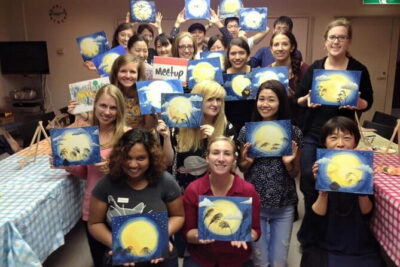 Paint and wine experience: Shibuya enjoying seasonal Japanese culture