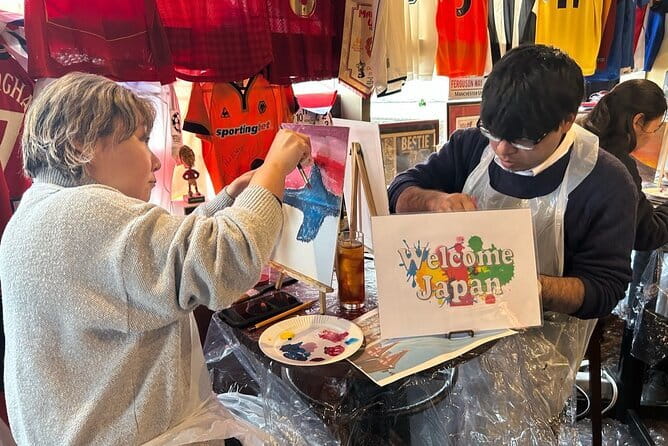 Seasonal Japanese Culture Osaka Paint and Wine Experience - Acrylic Painting for First Timers, With Real Technique Coaching