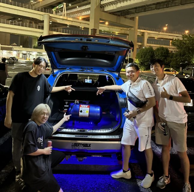 Secret Car Meet: R34 Skyline Car Club Membership - Photo stops with a purpose, Tokyo Tower and Rainbow Bridge at night