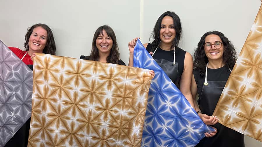 Shibori Furoshiki Course at Kyoto Shibori Museum - What you make: a large 100% cotton furoshiki scarf with a snowflake pattern