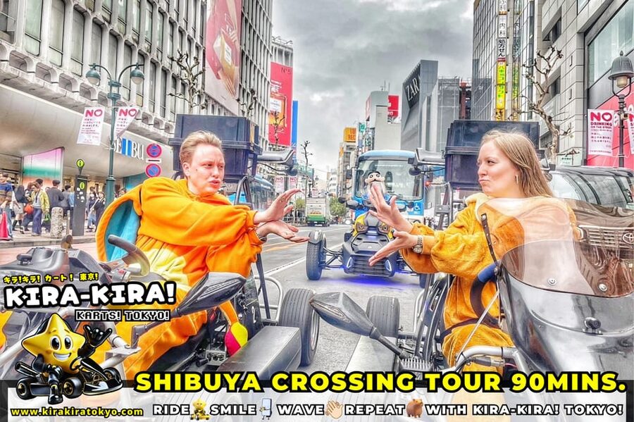 Shibuya Crossing x Tokyo Tower and more! Go-Kart Tour - Costumes, lockers, and the photo finish you’ll actually use