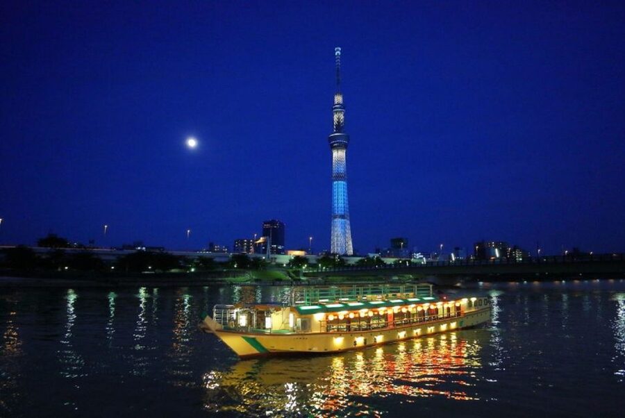 Tokyo Bay: Traditional Japanese Yakatabune Dinner Cruise - The Cruise Route at Night: Shinagawa to Skytree and Odaiba Views
