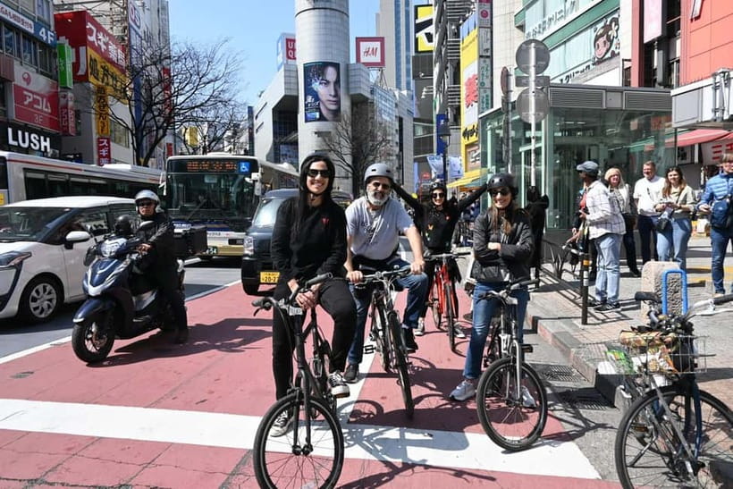 Tokyo Bike Tour: Shibuya, Harajuku & Hidden Gems - Getting set at Umayamichi Park, then rolling on real streets