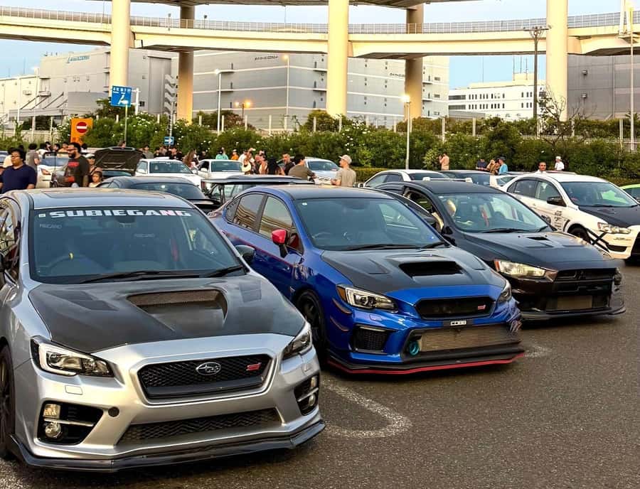 Tokyo: Daikoku PA & Shibuya Private Tour in a WRX STI - Daikoku PA at night: why everyone wants that stop