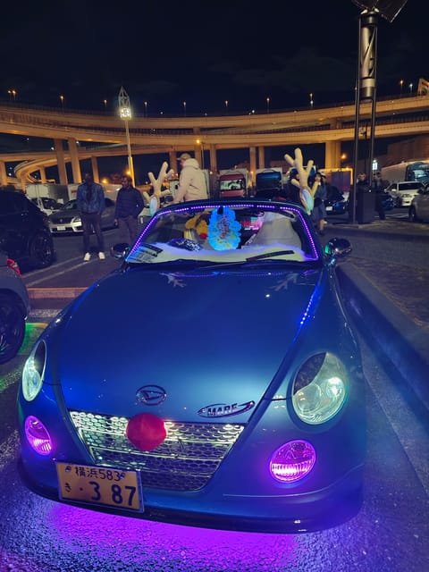 Tokyo: Fantastic Daikoku car meeting&c1 high way car tour - Ginza, Rainbow Bridge, Odaiba, Kawasaki, and Haneda Pass-By Views
