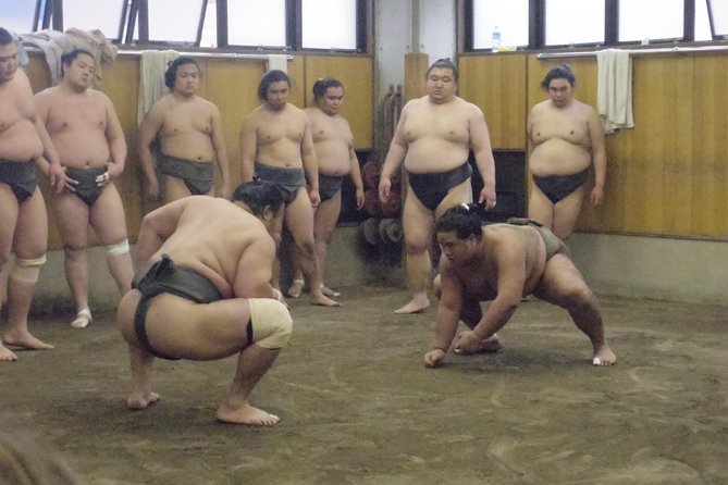 Tokyo Sumo Morning Practice Tour at Stable - Photos after practice: a quick moment, so plan for it