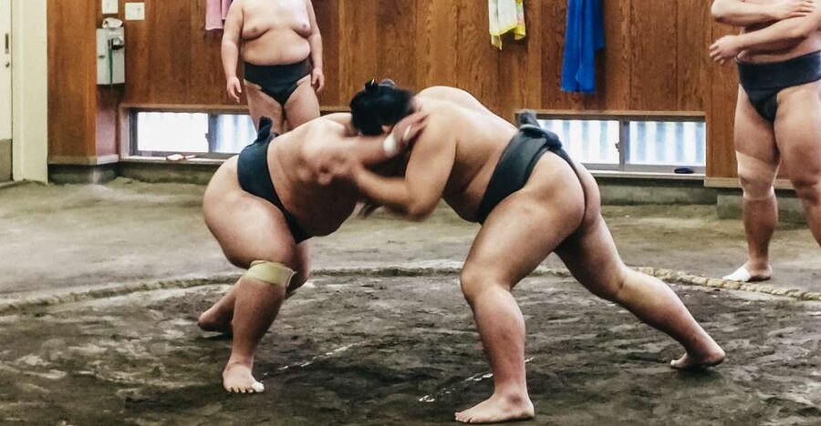 Tokyo: Sumo Morning Training Visit - Meeting up When the Address Changes and Timing Matters