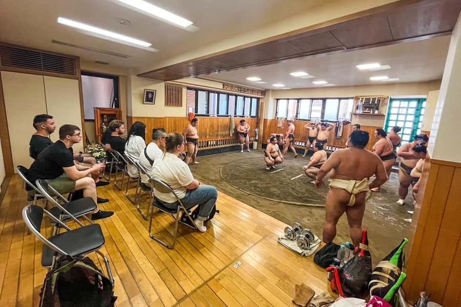 Tokyo: Sumo Practice Tour with Ring-Side Seat and Photoshoot - Two Hours of Training: What You Will Watch